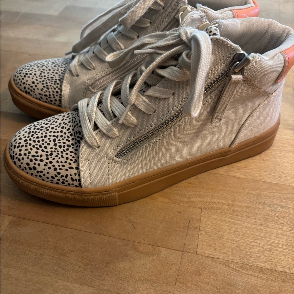 High-Top Sneakers with Animal Print